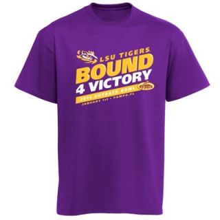 LSU Tigers 2014 Outback Bowl Bound For Victory T Shirt   Purple