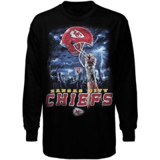 Kansas City Chiefs Helmet to Sky Long Sleeve Graphic T Shirt   Black   FansEdge