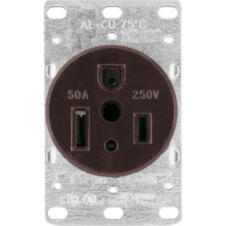 Cooper Wiring Devices 50 Amp Flush Mount Appliance Electrical Outlet