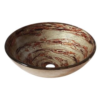 Avanity Copper Swirl Tempered Glass Drop In Round Bathroom Sink
