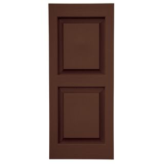 Severe Weather 2 Pack Brown Raised Panel Vinyl Exterior Shutters (Common 47 in x 15 in; Actual 46.5 in x 14.5 in)