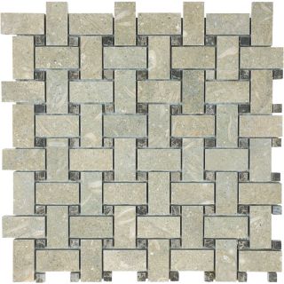 Seagrass Limestone Natural Stone Mosaic Basketweave Wall Tile (Common 12 in x 12 in; Actual 12 in x 12 in)