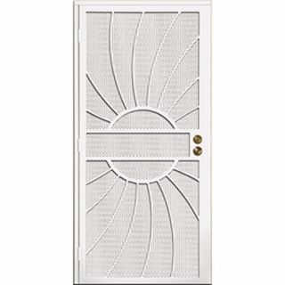 Gatehouse Sunburst White Steel Security Door (Common 81 in x 36 in; Actual 81 in x 39 in)
