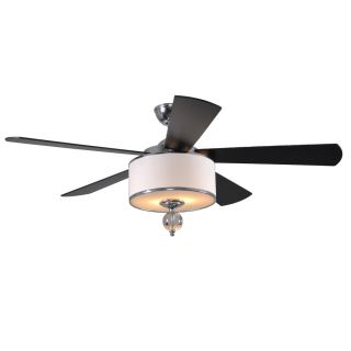 allen + roth Victoria Harbor 52 in Polished Chrome Indoor Downrod Mount Ceiling Fan with Light Kit and Remote