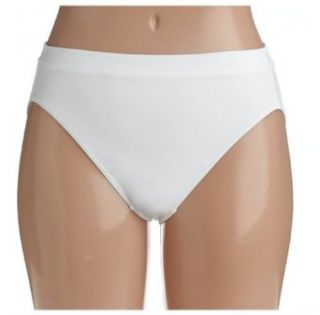 No Nonsense Women's Microfiber Hi Cut Panties Brief Panties, White, Small, 2 Pack