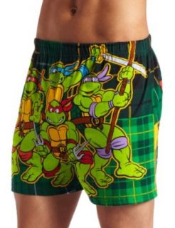 Briefly Stated Men's TMNT Patchwork Plaid Boxer, Multi, X Large Clothing