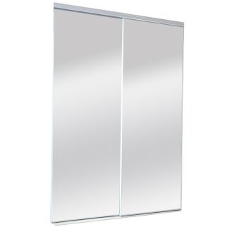 ReliaBilt White Mirrored Sliding Door (Common 80.5 in x 48 in; Actual 80 in x 48 in)