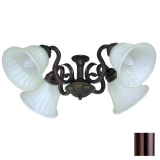 Yosemite Home Decor 4 Light Oil Rubbed Bronze Ceiling Fan Light Kit with Alabaster Glass