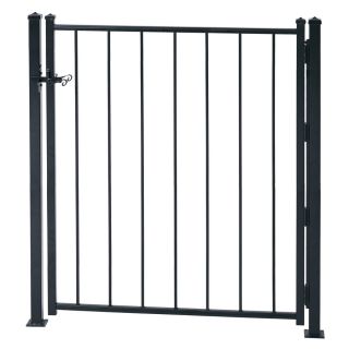 Gilpin Black Steel Fence Gate (Common 60 in x 48 in; Actual 56 in x 47 in)