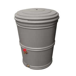 EarthMinded 65 Gallon Granite Plastic Rain Barrel with Diverter Spigot