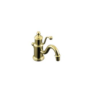 KOHLER Antique Polished Brass 1 Handle Single Hole Bathroom Sink Faucet (Drain Included)