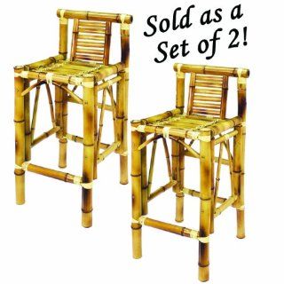 Enduring Bamboo Bar Stools   Set Of Two   Tropical, Exotic, Tiki, Elegant, Comfortable, Best, Designer   Great For Kitchen, Game Room, Patio, Outdoors   Great Party Starter   Order Two Or More Today   Let The Party Begin   Barstools With Backs