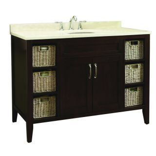 allen + roth Tanglewood 48 in x 23 3/4 in Espresso Undermount Single Sink Bathroom Vanity with Natural Marble Top