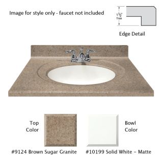 US Marble Designer 61 in W x 22 in D Brown Sugar Cultured Marble Integral Single Sink Bathroom Vanity Top