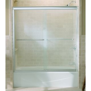 KOHLER 59 5/8 in W x 58 3/8 in H Silver Frameless Bathtub Door