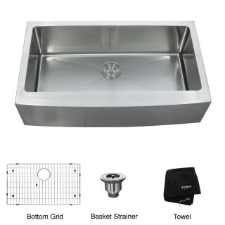 Kraus Handmade 16 Gauge Single Basin Apron Front Stainless Steel Kitchen Sink