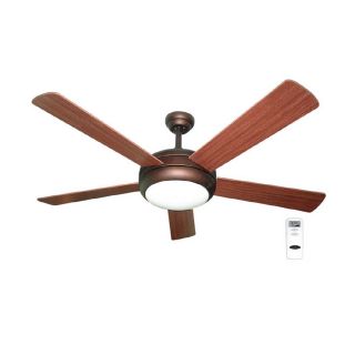 Harbor Breeze Aero 52 in Bronze Downrod Mount Ceiling Fan with Light Kit and Remote