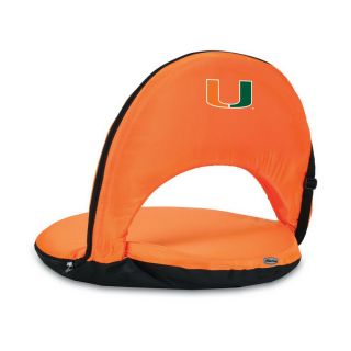 Picnic Time Indoor/Outdoor Steel Upholstered Miami Hurricanes Folding Chair