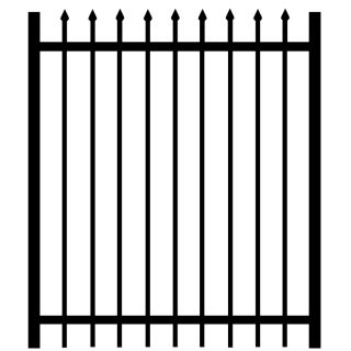 60 in x 48 in Black Galvanized Steel Fence Gate