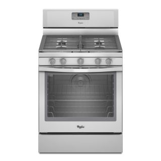 Whirlpool Ice 30 in 5 Burner Freestanding 5.8 cu ft Self Cleaning Convection Gas Range (White)