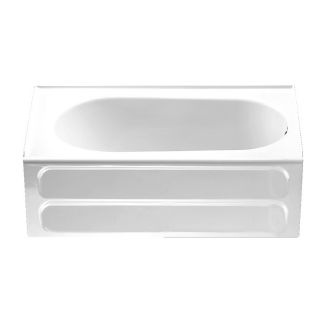 American Standard Standard 60 in L x 32 in W x 20 in H White Acrylic Oval in Rectangle Skirted Bathtub with Right Hand Drain