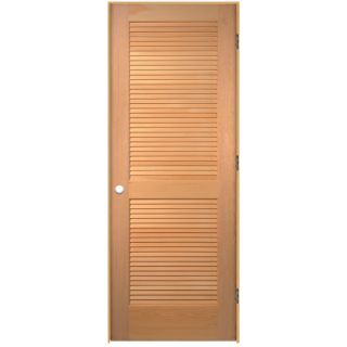 ReliaBilt Louvered Solid Core Pine Right Hand Interior Single Prehung Door (Common 80 in x 36 in; Actual 81.75 in x 37.75 in)