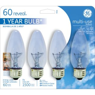 GE 4 Pack 60 Watt Medium Base Color Enhancing Decorative Incandescent Light Bulbs