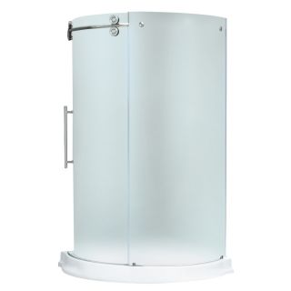 VIGO Frameless Showers 79.5 in H x 43.625 in W x 43.625 in L Stainless Steel Round 3 Piece Corner Shower Kit