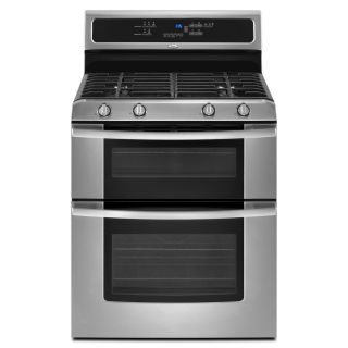 Whirlpool Gold 30 in 2.1 cu ft/3.9 cu ft Self Cleaning Double Oven Gas Range (Stainless Steel)