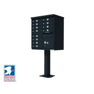 Florence 30 1/2 in x 62 in Metal Black Lockable Cluster Mailbox