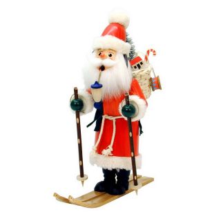 Alexander Taron Wood Santa On Skis Ornament