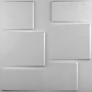 threeDwall 0.1 in x 1 ft 7.56 in x 1 ft 7.56 in Off White Hardboard Wall Panel