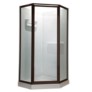 American Standard 24.125 in W x 68 1/2 in H Oil Rubbed Bronze Framed Neo Angle Shower Door