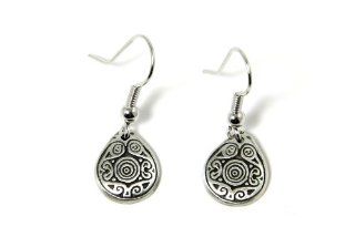 Pewter Celtic Realm Irish Earrings The Wheel of Being Dangle Earrings Jewelry