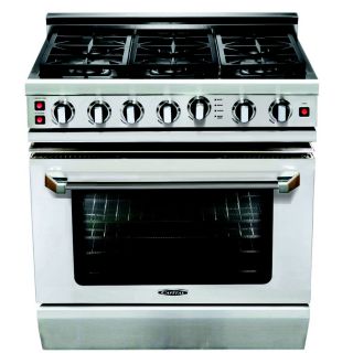 Capital Precision L 36 in 6 Burner Freestanding 4.6 cu ft Self Cleaning Convection Gas Range (Stainless Steel)