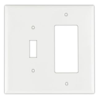 Cooper Wiring Devices 2 Gang White Combination Nylon Wall Plate