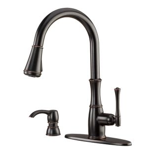 Pfister Wheaton Tuscan Bronze 1 Handle Pull Down Sink/Counter Mount Traditional Kitchen Faucet