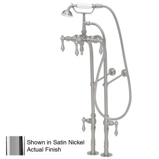 American Bath Factory F400 Series Chrome 3 Handle Bathtub and Shower Faucet Trim Kit with Handheld Showerhead