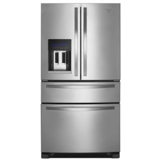 Whirlpool 25 cu ft 4 Door French Door Refrigerator with Single Ice Maker (Monochromatic Stainless Steel) ENERGY STAR