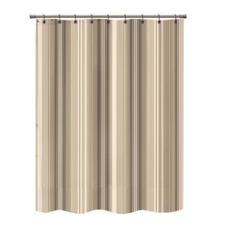 allen + roth Polyester Brown Striped Shower Curtain