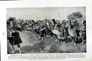 c1920 ZULU IMP WAR DANCE WARRIORS WEAPONS AFRICA   Prints