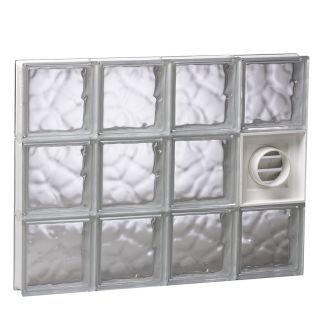 REDI2SET 40 in x 20 in Wavy Glass Pattern Series Frameless Replacement Glass Block Window