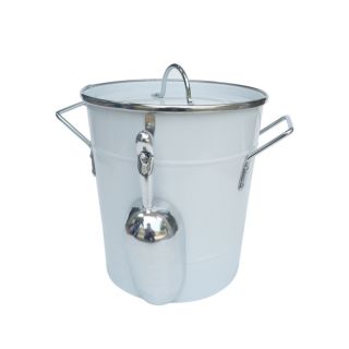 Style Selections 0.85 Gallon White Powder Coated Galvanized Iron Ice Bucket Includes Scoop