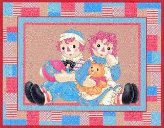 Raggedy Ann & Andy Wall Quilt with Ball & Teddy Bear Fabric Panel by Daisy Kingdom **See below for regular price panel and one discounted panel**   Prints