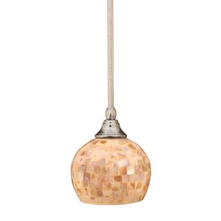 Brooster 6 in W Brushed Nickel Mini Pendant Light with Tinted Shade