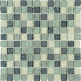 Elida Ceramica Summer Breeze Glass Mosaic Square Indoor/Outdoor Wall Tile (Common 12 in x 12 in; Actual 11.75 in x 11.75 in)