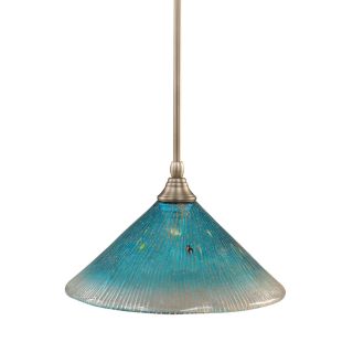 Brooster 12 in W Brushed Nickel Pendant Light with Crystal Shade
