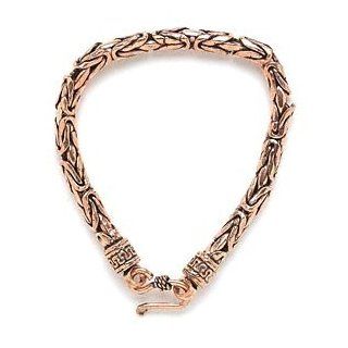 Byzantine Copper Bracelet with Easy Hook Clasp 6mm Width Handmade 8 inch Length Link Bracelets Jewelry
