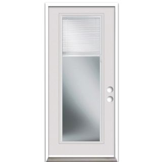 ReliaBilt Blinds Between The Glass Full Lite Prehung Inswing Steel Entry Door Prehung (Common 80 in x 36 in; Actual 81 in x 37 in)