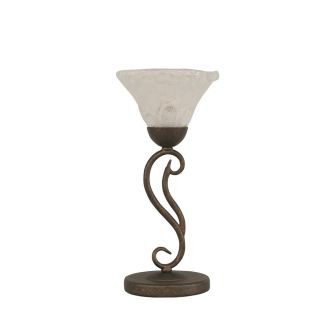 15.25 in Bronze Touch Indoor Table Lamp with Glass Shade